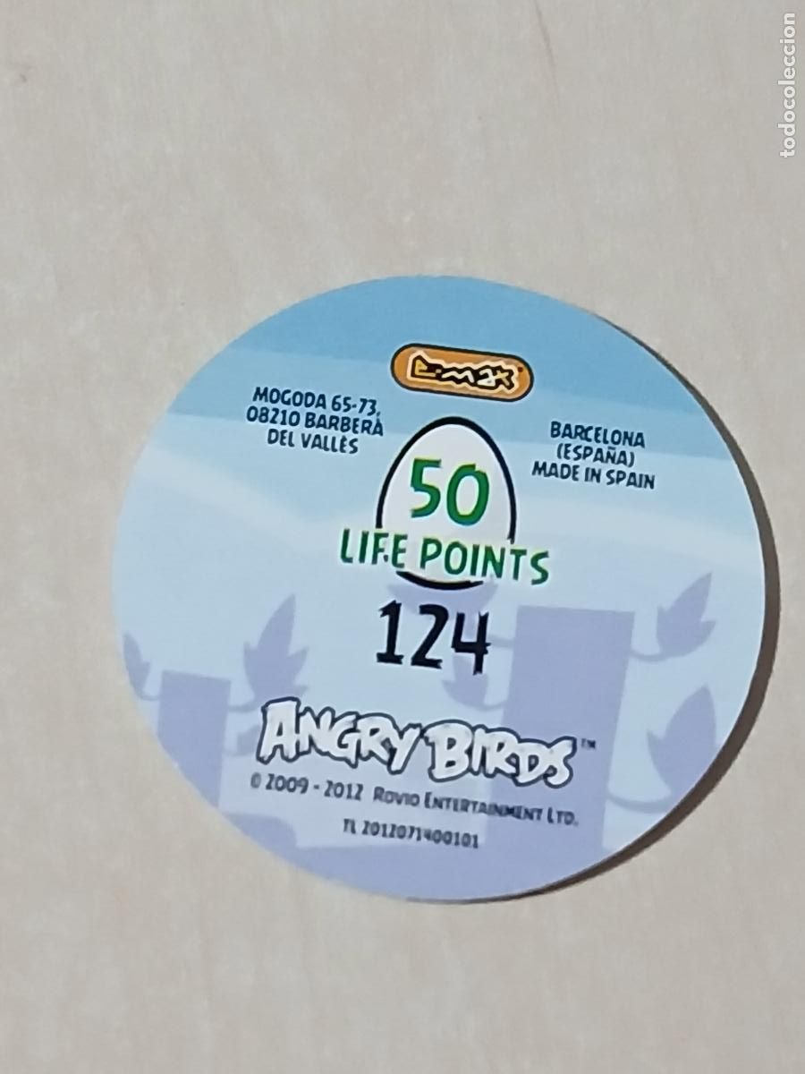 Coleccionismo cromos antiguos: TAZO N&ordm; 124 - E-MAX ANGRY BIRDS POGS - 2012 - Foto 2