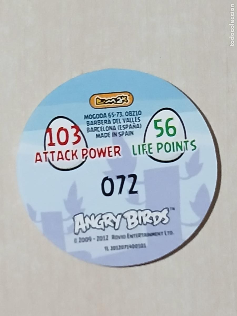 Coleccionismo cromos antiguos: TAZO N&ordm; 72 - E-MAX ANGRY BIRDS POGS - 2012 - Foto 2