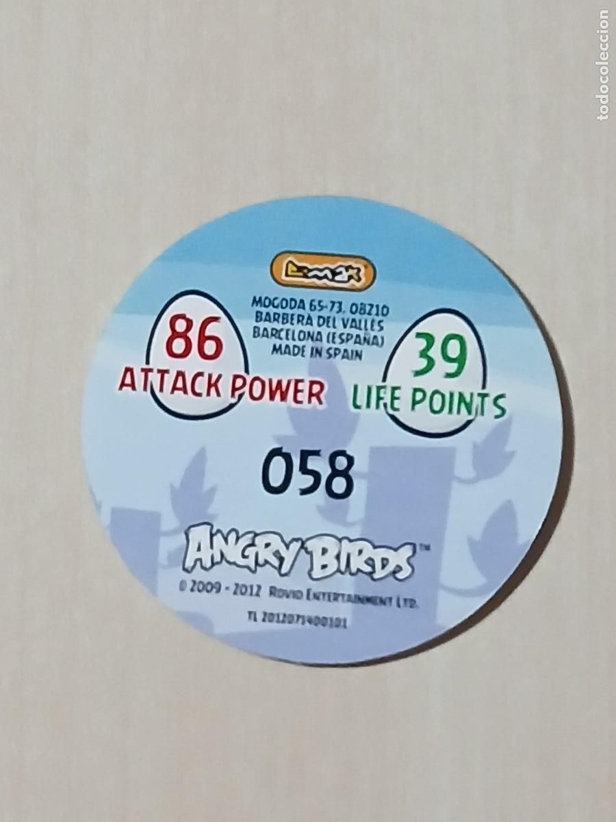 Coleccionismo cromos antiguos: TAZO N&ordm; 58 - E-MAX ANGRY BIRDS POGS - 2012 - Foto 2