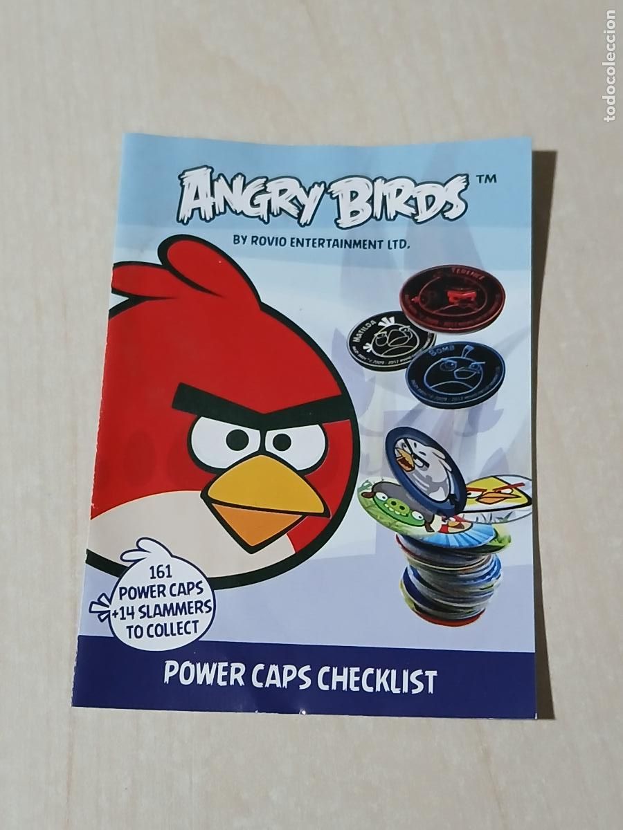 Coleccionismo cromos antiguos: E-MAX ANGRY BIRDS POGS - 2012 CHECKLIST POWER CAPS - Foto 1