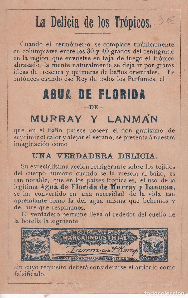 Coleccionismo cromos antiguos: AGUA DE FLORIDA MURRAY Y LANMAN - Foto 2