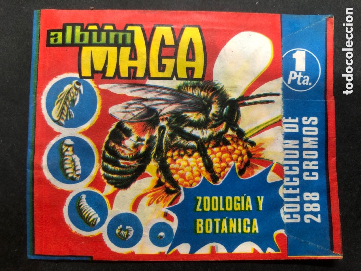 Collectionnisme Cartes &agrave; collectionner anciennes: SOBRE CROMOS SIN ABRIR ALBUM MAGA ZOOLOGIA Y BOTANICA EDITORIAL MAGA