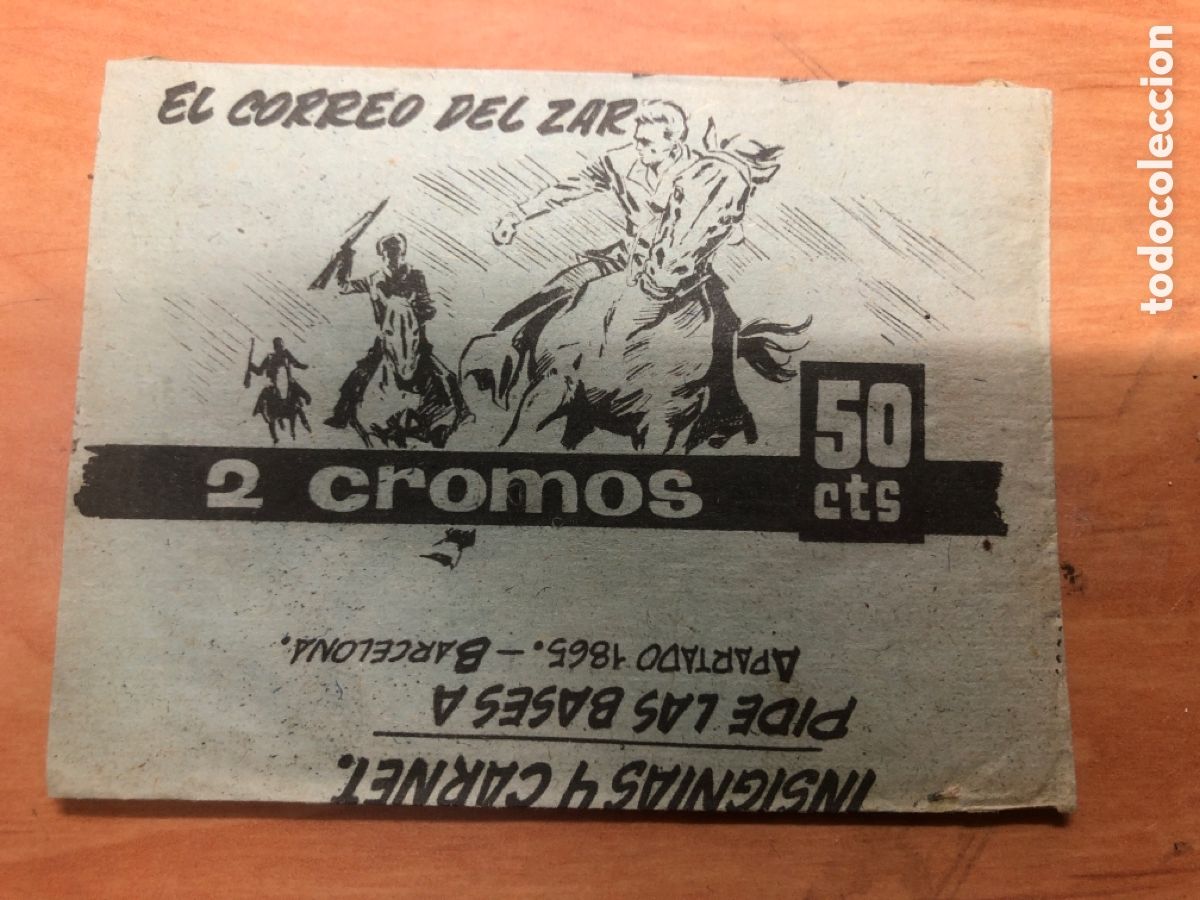 Colecionismo Cromos antigos: SOBRE CROMOS SIN ABRIR MIGUEL STROGOFF EL CORREO DEL ZAR VERDE