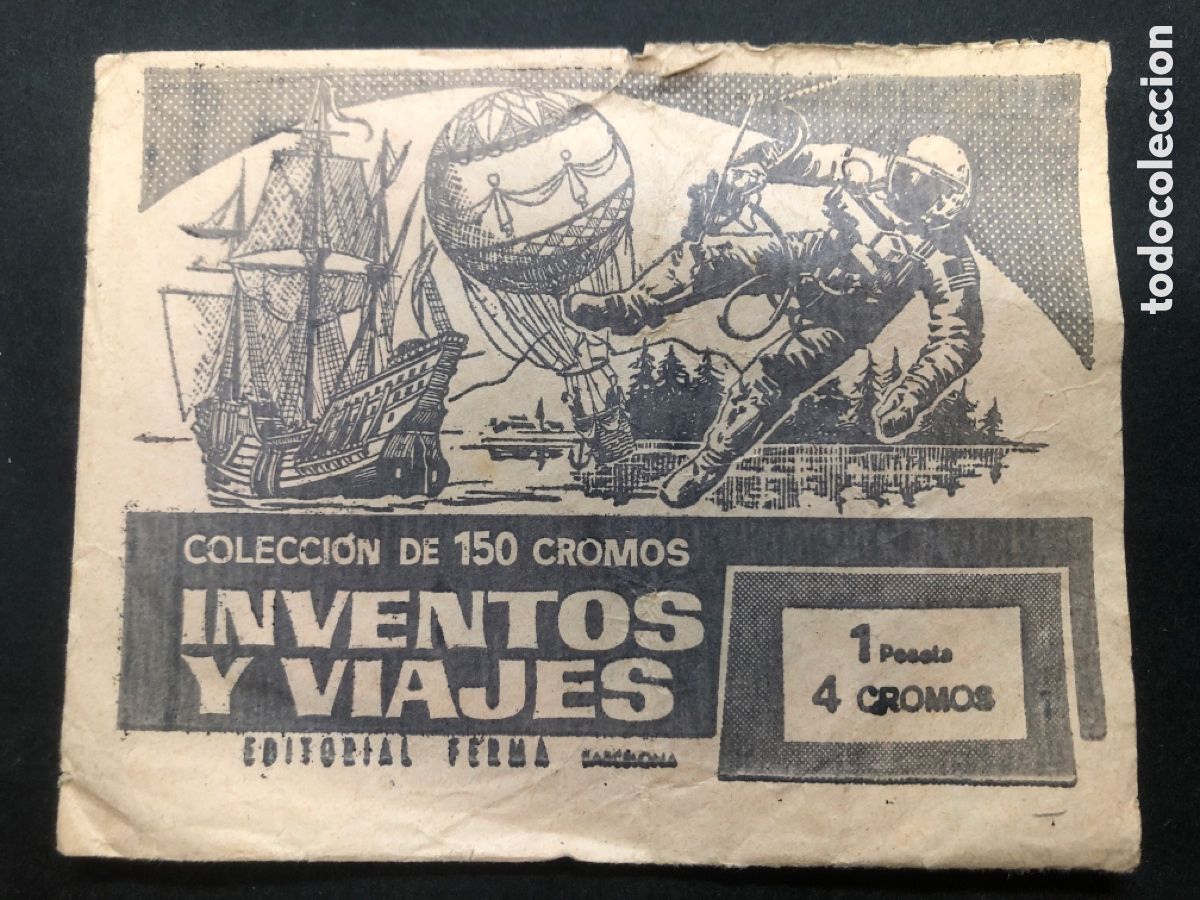 Colecionismo Cromos antigos: SOBRE CROMOS SIN ABRIR INVENTOS Y VIAJES EDITORIAL FERMA