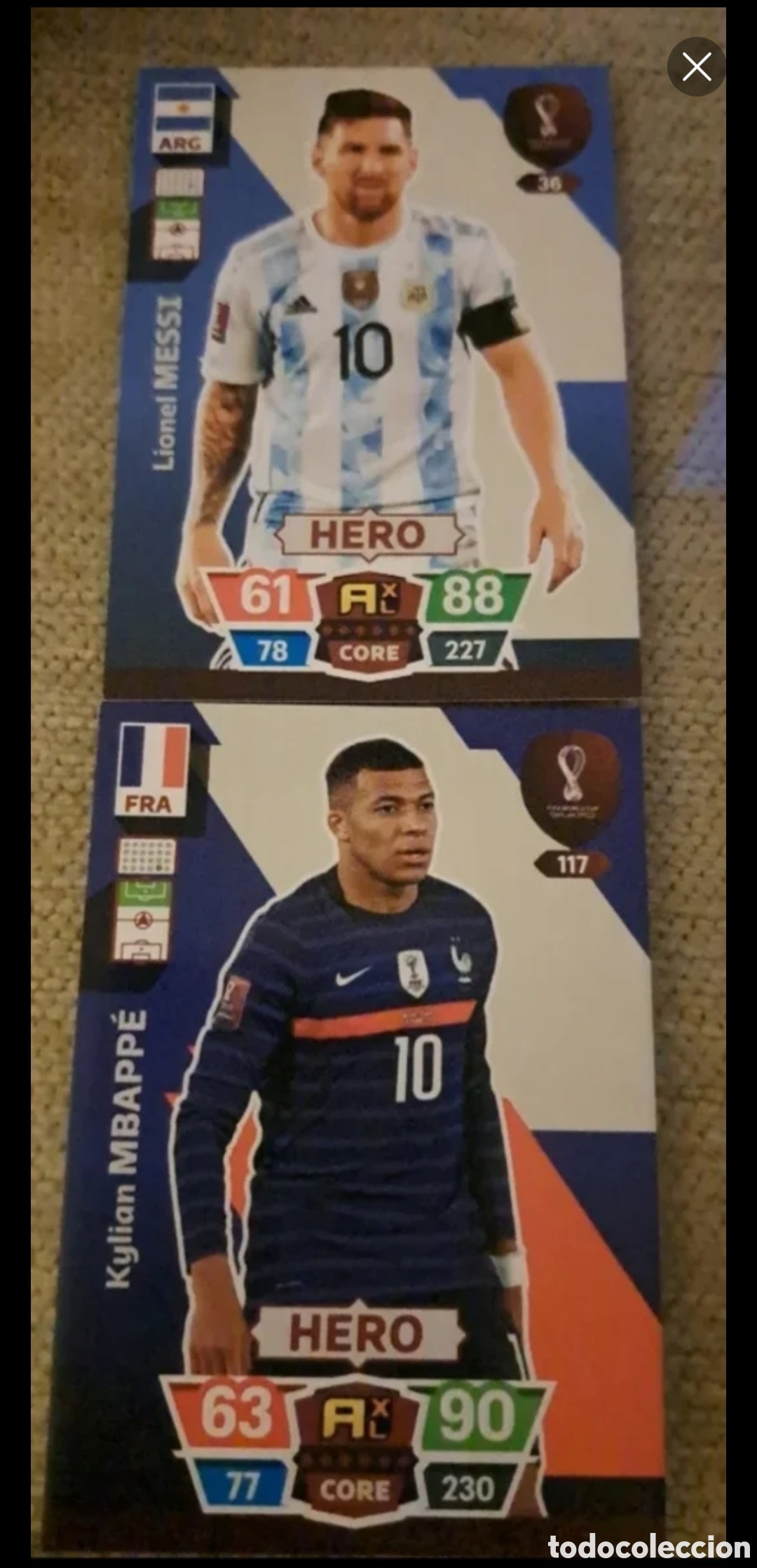 Coleccionismo cromos antiguos: Cromos Messi & Mbapp&eacute; Panini - Foto 1