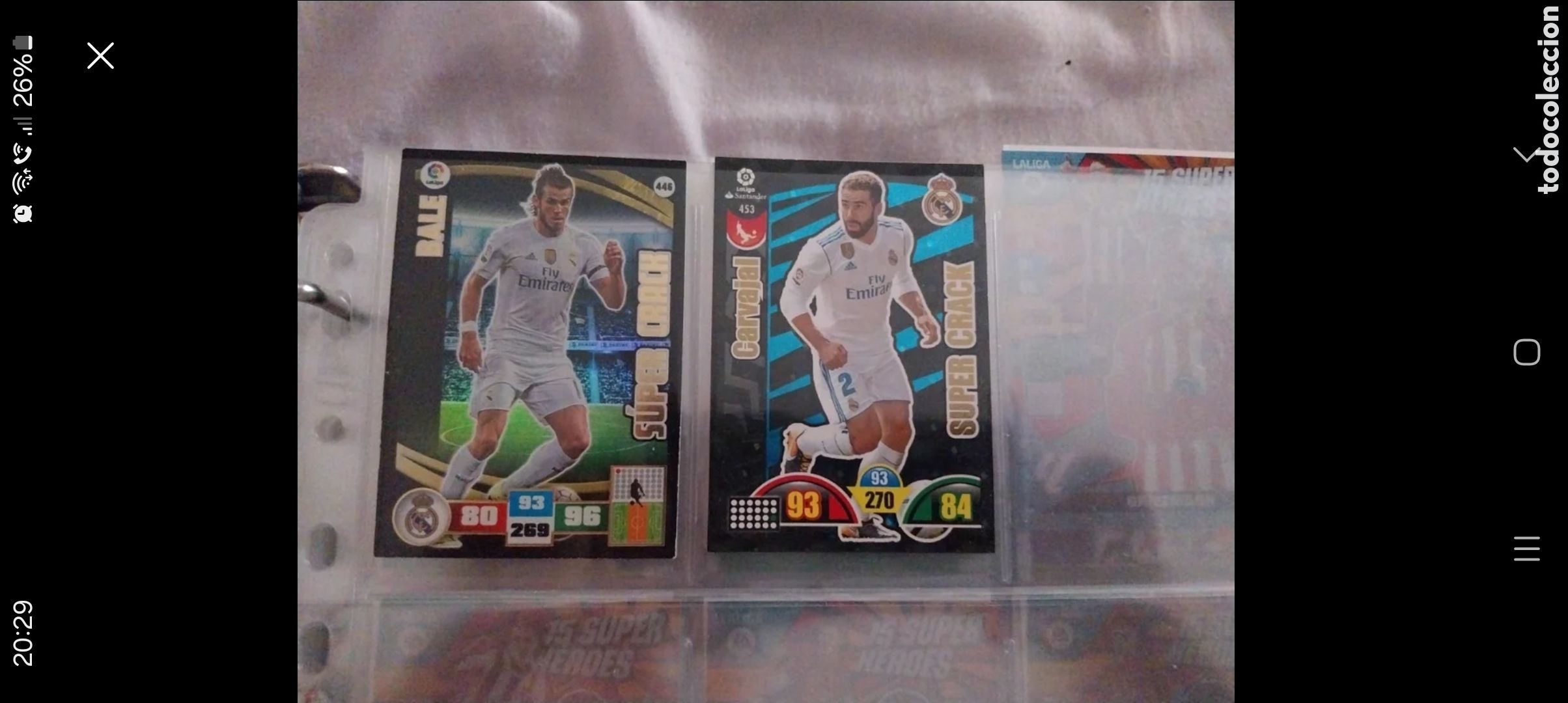 Collectable Antique Stickers: Cromos Super Crack: Bale & Carvajal