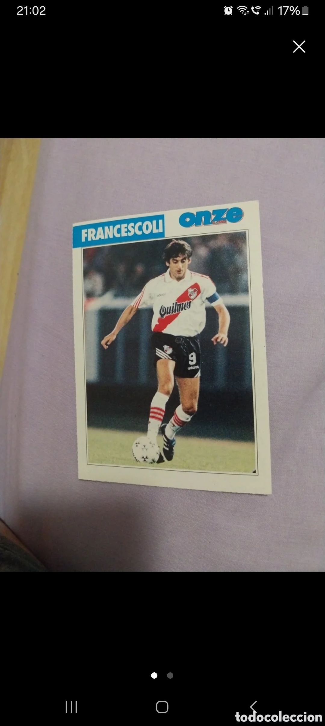 Coleccionismo cromos antiguos: Cromos ficha Enzo Francescoli - Onze