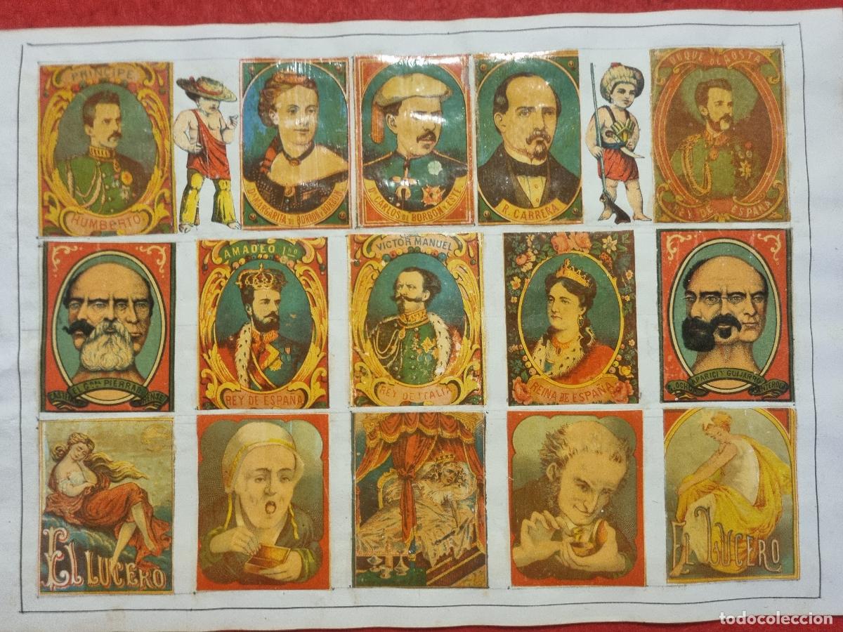 Collectionnisme Cartes &agrave; collectionner anciennes: HOJA CON 15 CROMOS CAJAS CERILLAS ANTIGUAS FOTOTIPIAS SIGLO XIX ORIGINALES RS212