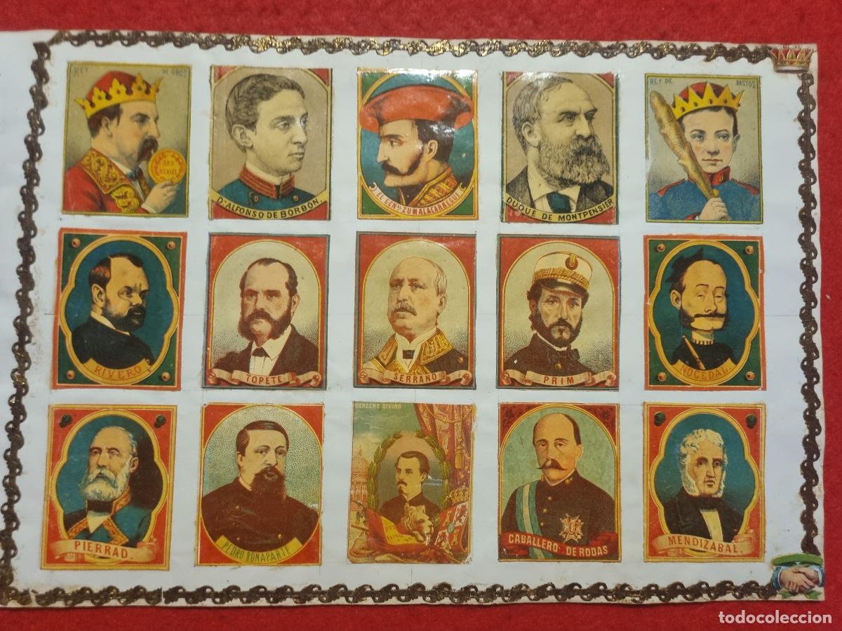Collectionnisme Cartes &agrave; collectionner anciennes: HOJA CON 15 CROMOS CAJAS CERILLAS ANTIGUAS FOTOTIPIAS SIGLO XIX ORIGINALES RS215