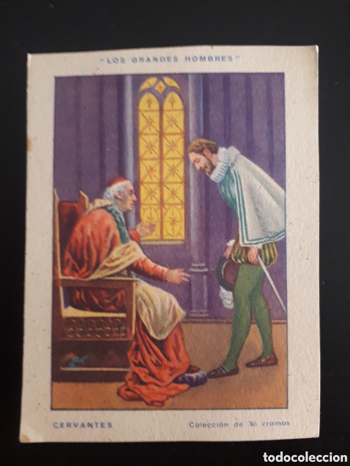 Coleccionismo cromos antiguos: MIGUEL DE CERVANTES, GRANDES HOMBRES N&deg; 3 SIN PEGAR, SIN PUBLICIDAD CHOCOLATE PEDIDO M&Iacute;NIMO 3&euro;