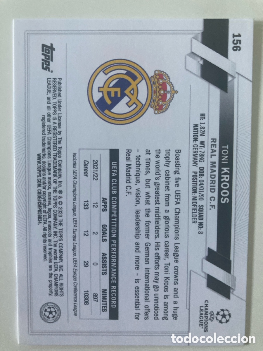 Coleccionismo cromos antiguos: Toni kroos Real Madrid - Foto 2