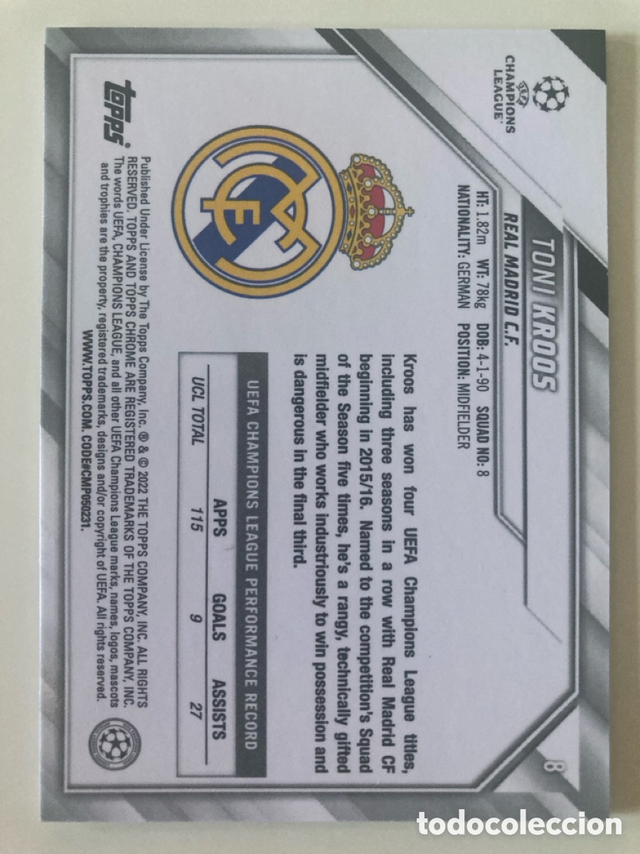 Coleccionismo cromos antiguos: Toni kroos topp chrome - Foto 2