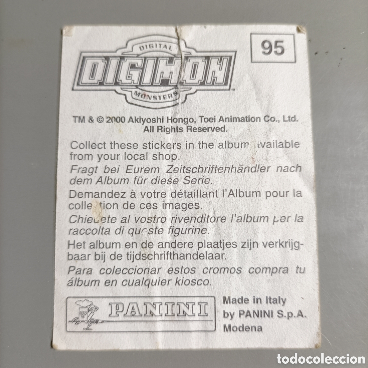Coleccionismo cromos antiguos: CROMO PANINI 2000. DIGIMON. №95 - Foto 2
