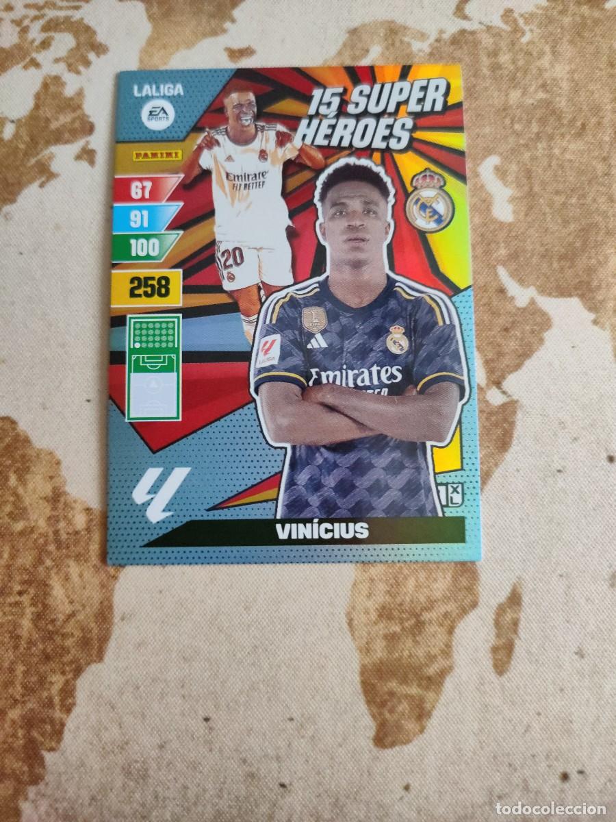 Collectable Antique Stickers: Adrenalyn XL 15 S&uacute;per H&eacute;roes VINICIUS 2023-24