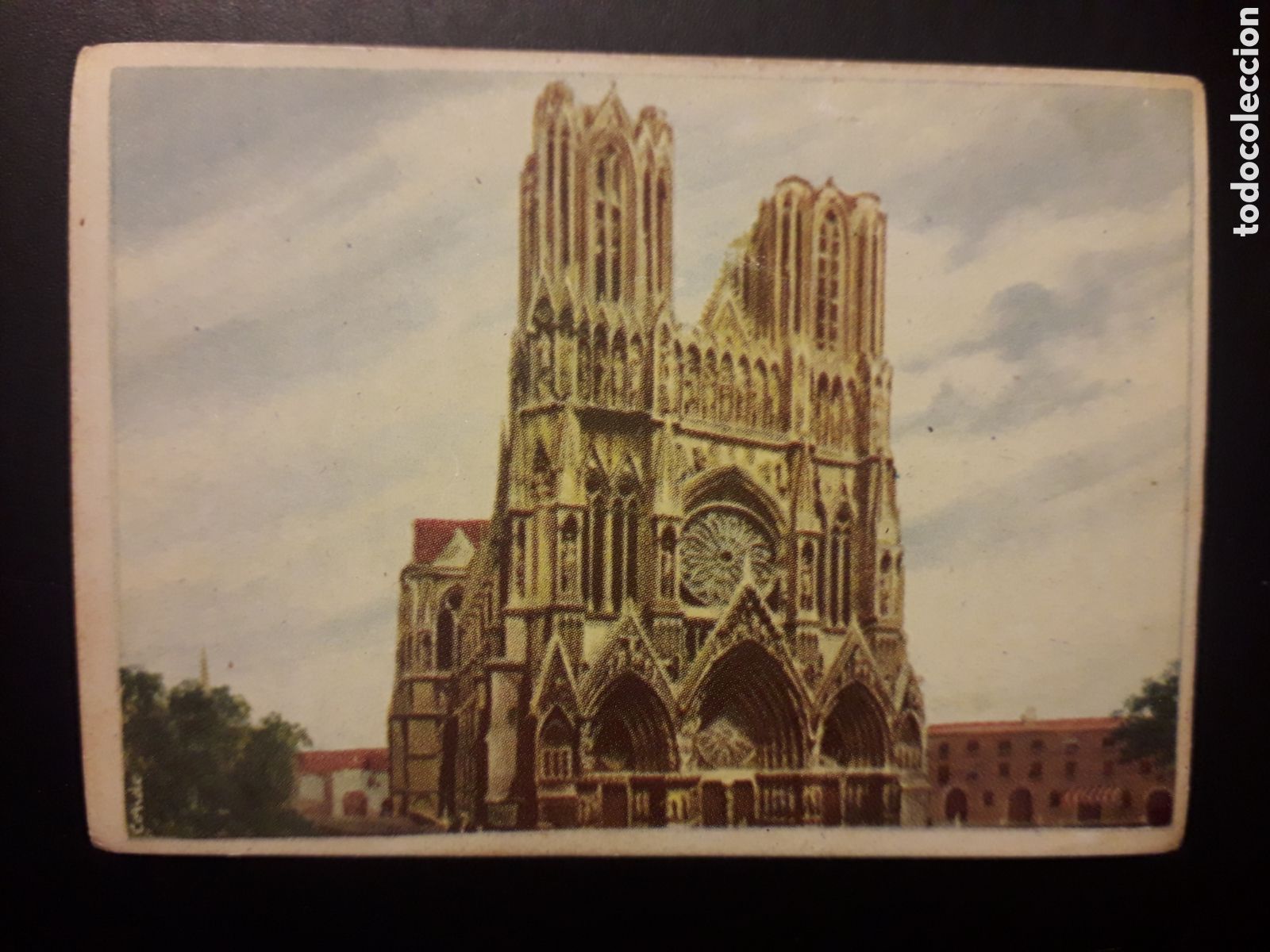Sammeln alte Sammelbilder: CATEDRAL REIMS FRANCIA MARAVILLAS DEL MUNDO N&deg; 195 ALBUM 2 BRUGUERA 1956 SIN PEGAR, PEDIDO M&Iacute;NIMO 3&euro;