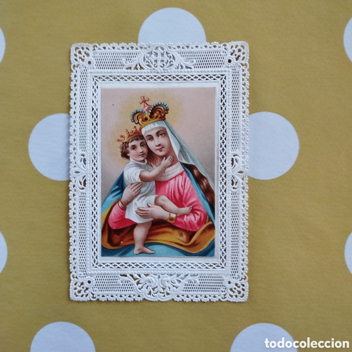 Coleccionismo cromos antiguos: ANTIGUA ESTAMPITA VIRGEN MARIA NI&Ntilde;O JES&Uacute;S