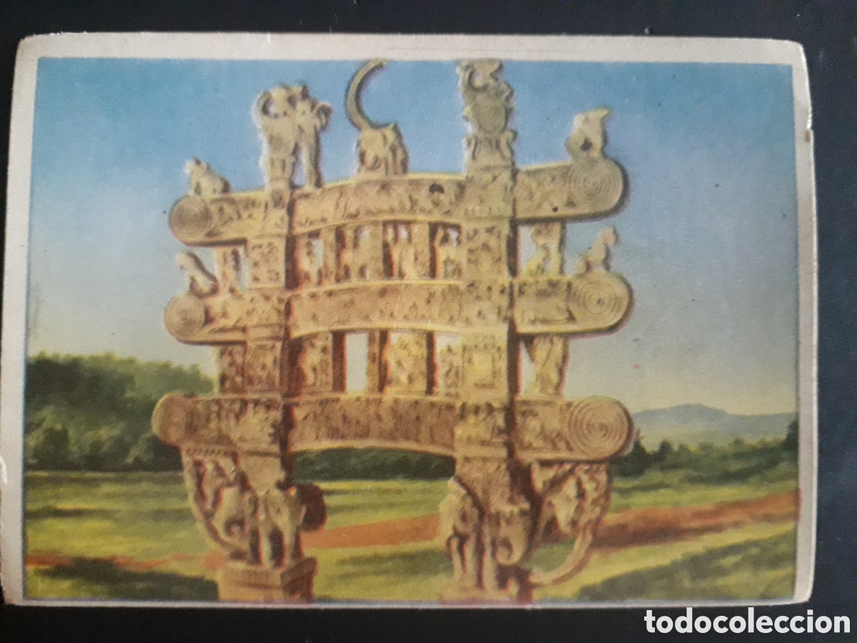 Coleccionismo Cromos antiguos: PORTAL DE BUDA, INDIA MARAVILLAS DEL MUNDO N&deg; 163 ALBUM 2 BRUGUERA 1956 SIN PEGAR, PEDIDO M&Iacute;NIMO 3&euro;.