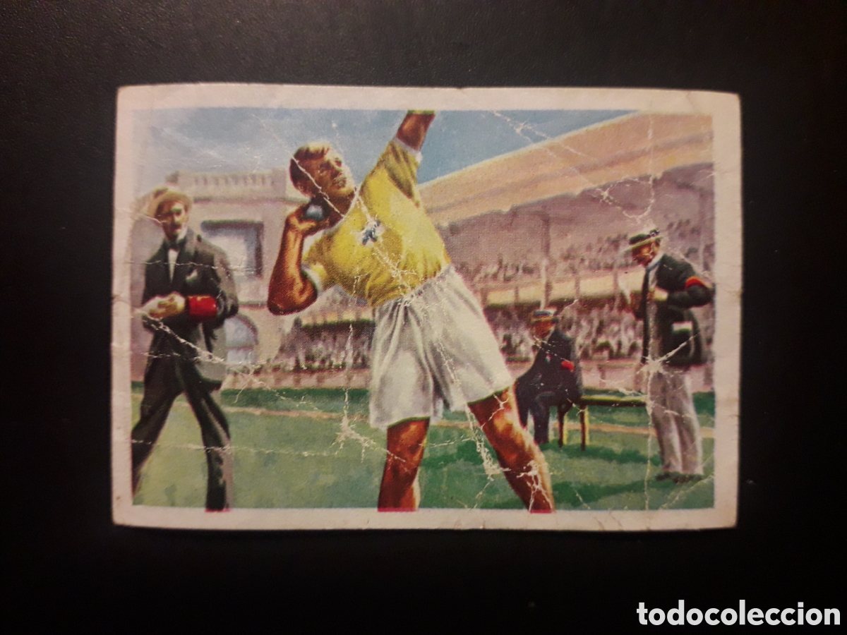 Coleccionismo cromos antiguos: LANZAMIENTO DE PESO AMBERES 1920 LOS JUEGOS OL&Iacute;MPICOS N&deg; 67 NESTL&Eacute; 1964 ARRUGAS PEDIDO M&Iacute;NIMO 3&euro;.