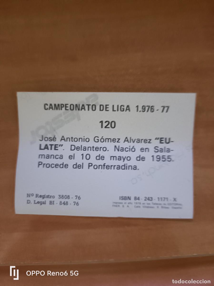 Coleccionismo cromos antiguos: eulate, liga 1976 1977, 76 77 - Foto 2