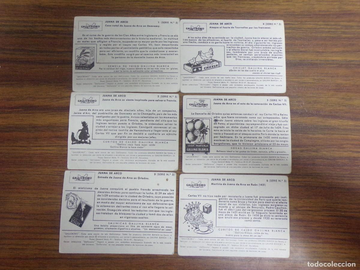 Coleccionismo cromos antiguos: serie completa de cromos gallicromos. Juana de Arco - Foto 2