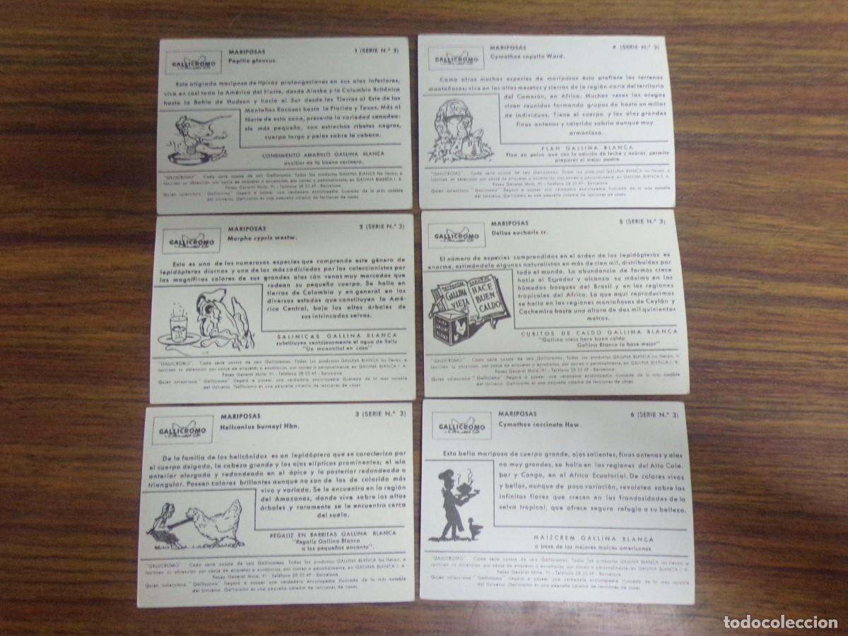 Coleccionismo cromos antiguos: serie completa de cromos gallicromos. Mariposas - Foto 2