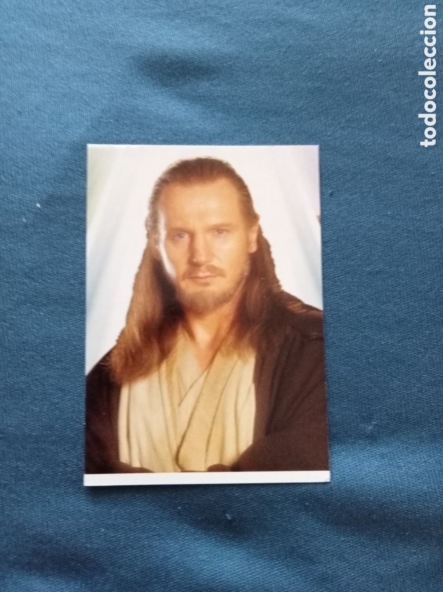 Sammeln alte Sammelbilder: Pegatina Star Wars Topps x Carrefour N&ordm;8 Qui-Gon-Jinn
