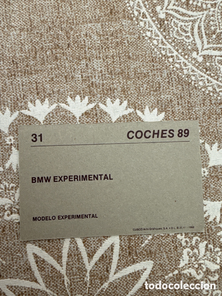Coleccionismo cromos antiguos: CROMOS COCHES 89 BMW EXPERIMENTAL - Foto 2