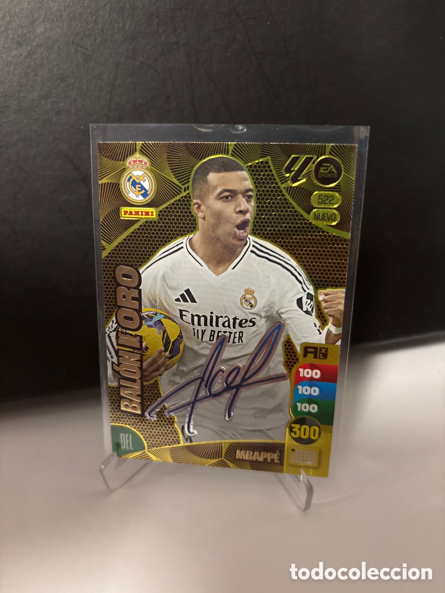 Coleccionismo cromos antiguos: Bal&oacute;n de Oro Mbappe con firma - Foto 1