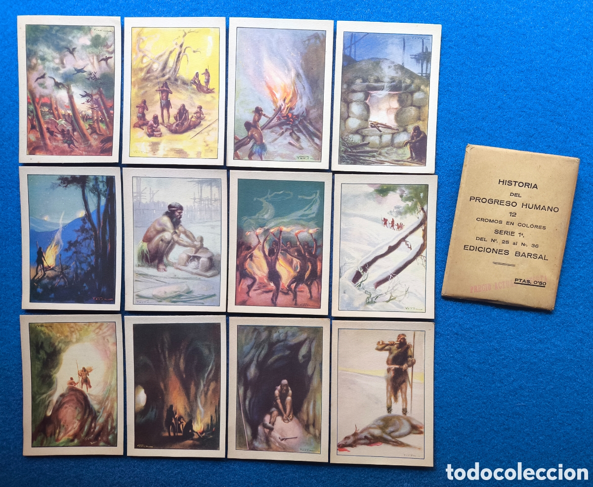Collectionnisme Cartes &agrave; collectionner anciennes: CROMO HISTORIA DEL PROGRESO HUMANO SERIE 1&deg; N&deg; 25 AL N&deg; 36 ED. BARSAL