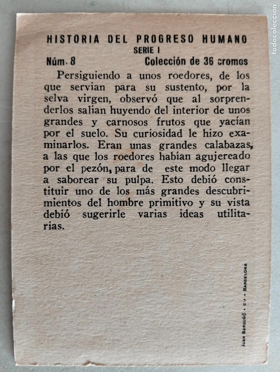 Coleccionismo cromos antiguos: CROMO, HISTORIA DEL PROGRESO HUMANO, SERIE I, N&ordm; 8 - Foto 2