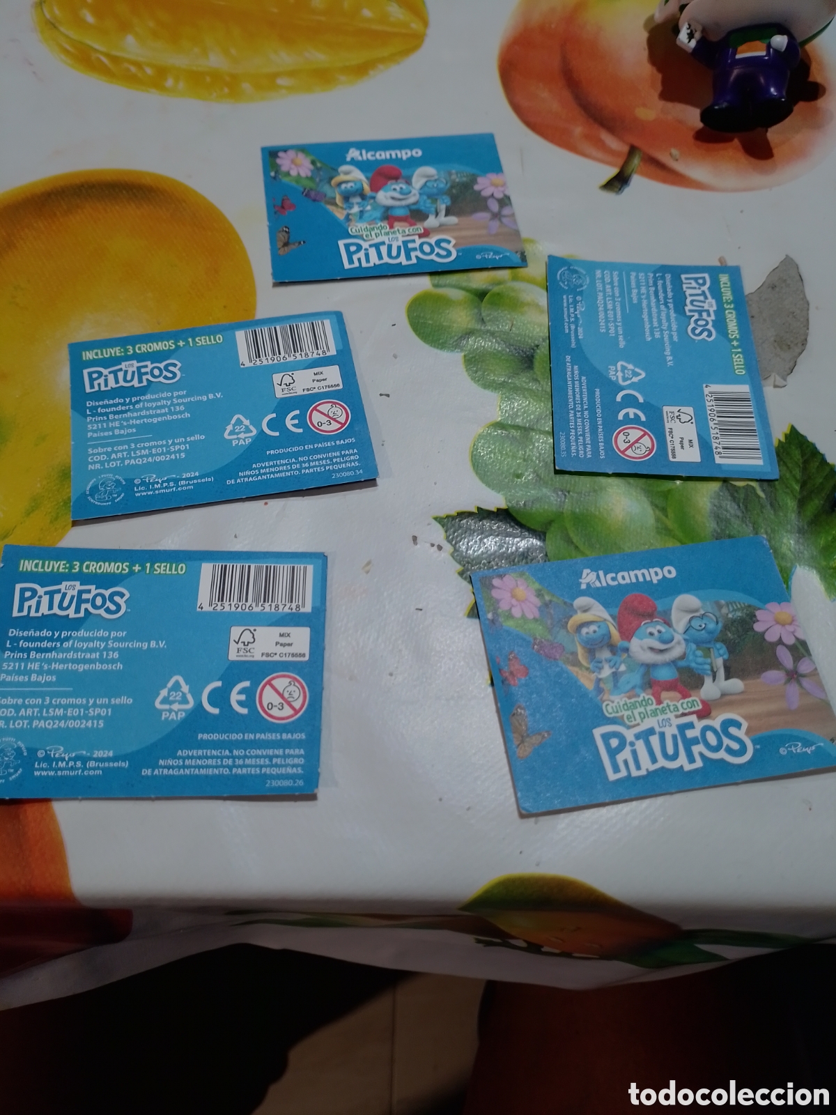 Coleccionismo cromos antiguos: los pitufos alcampo cuidando el planeta - Foto 2