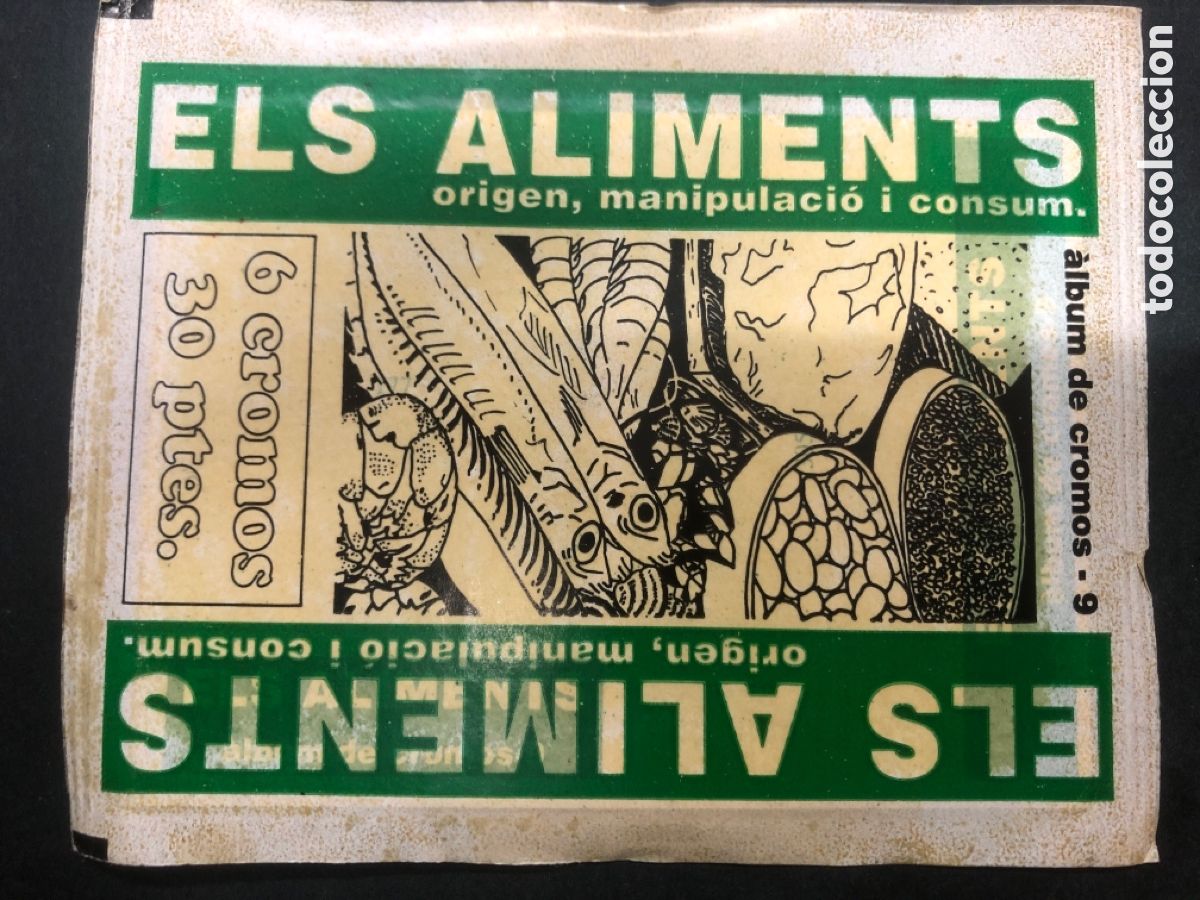 Collectionnisme Cartes &agrave; collectionner anciennes: SOBRE SIN ABRIR ALBUM ELS ALIMENTS EDITORIAL JORDI SERRA CONTIENE LOS CROMOS