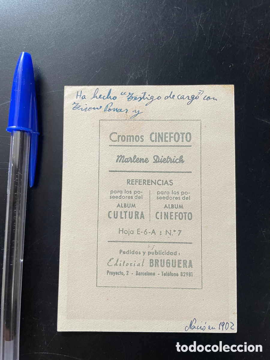 Coleccionismo cromos antiguos: Cromo Cinefoto. Marlene Dietrich. - Foto 2