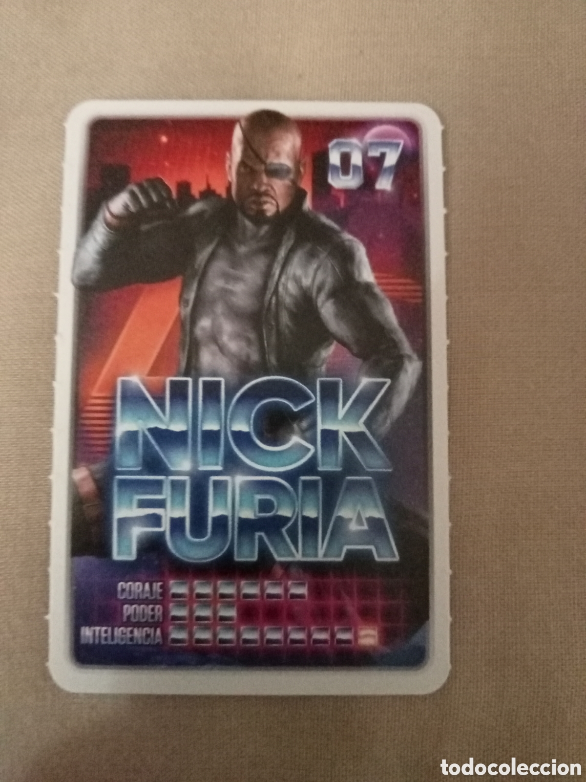 Coleccionismo cromos antiguos: Carta N&ordm; 7 MARVEL descubre tu poder NICK FURIA - Foto 1