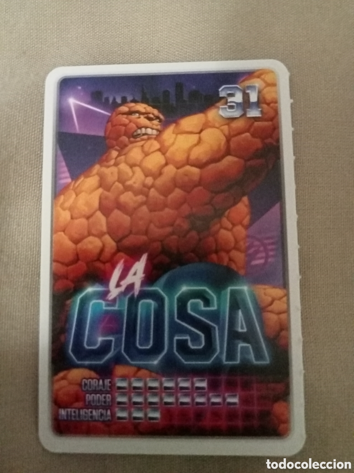 Coleccionismo cromos antiguos: Carta N&ordm; 31 MARVEL descubre tu poder LA COSA - Foto 1