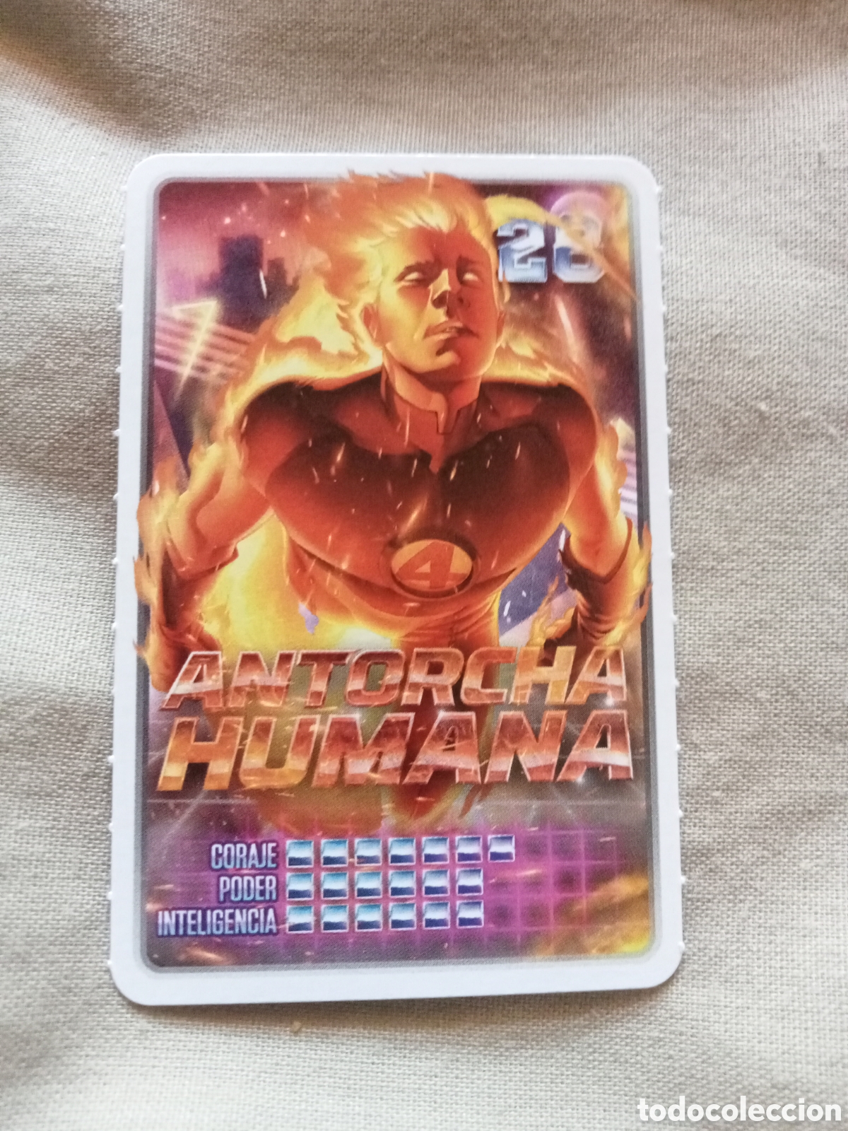 Sammeln alte Sammelbilder: Carta N&ordm; 28 MARVEL descubre tu poder ANTORCHA HUMANA