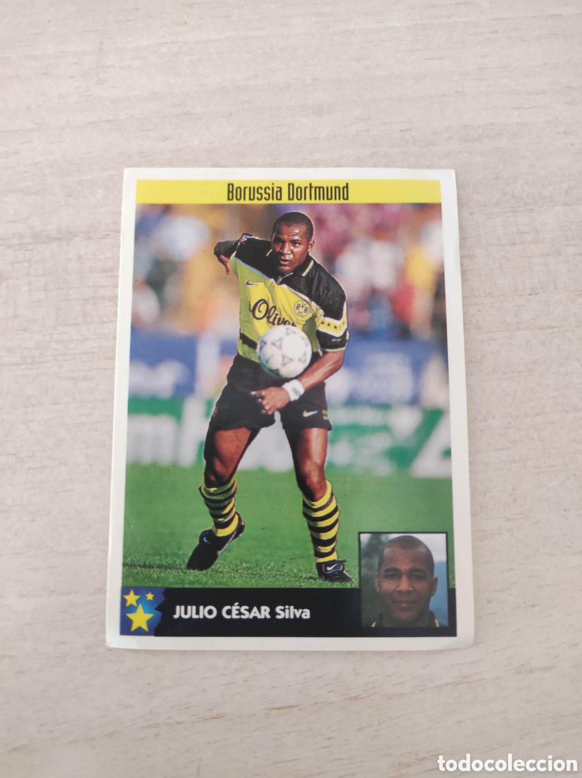 Coleccionismo Cromos antiguos: Cromo de Los mejores equipos Europa, n&uacute;mero 77, Julio C&eacute;sar Silva, Borussia Dortmund.