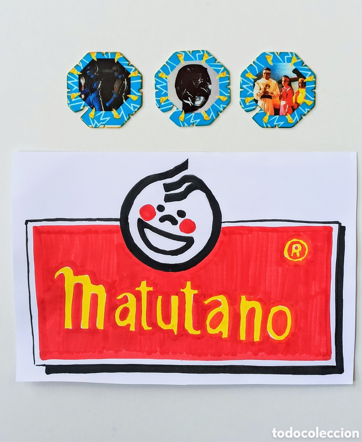 Coleccionismo Cromos antiguos: POWER RANGERS TAZOS MATUTANO EXAGONALES AZUL