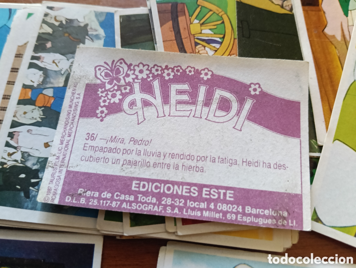 Coleccionismo cromos antiguos: Lote de 34 cromos Heidi - Ediciones ESTE sin pegar - Foto 2