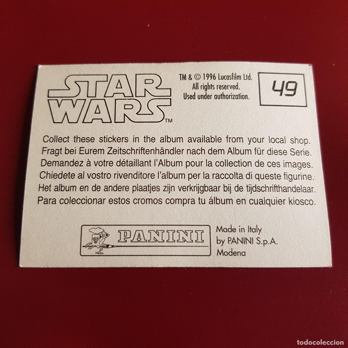 Coleccionismo cromos antiguos: PANINI - STAR WARS - 1996 - 96 - 49 - NUNCA PEGADO - Foto 2
