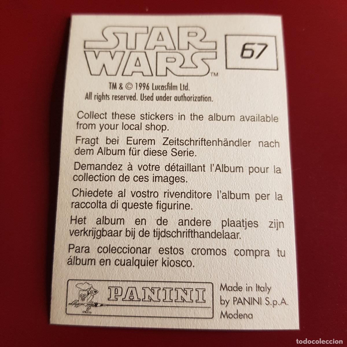 Coleccionismo cromos antiguos: PANINI - STAR WARS - 1996 - 96 - 67 - NUNCA PEGADO - Foto 2