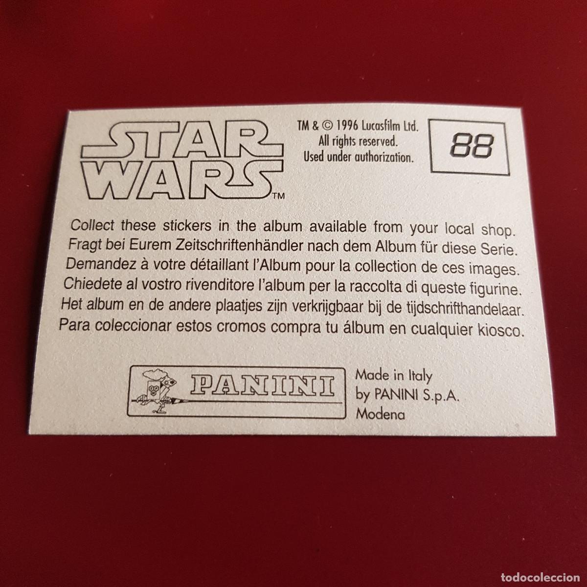 Coleccionismo cromos antiguos: PANINI - STAR WARS - 1996 - 96 - 88 - NUNCA PEGADO - Foto 2