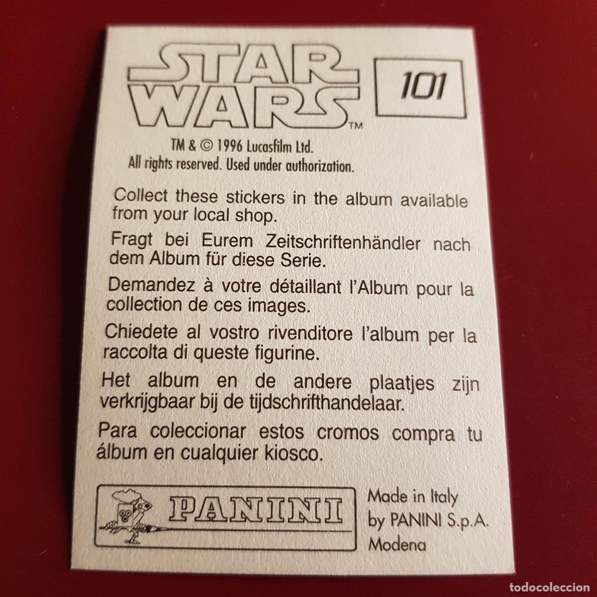 Coleccionismo cromos antiguos: PANINI - STAR WARS - 1996 - 96 - 101 - NUNCA PEGADO - Foto 2