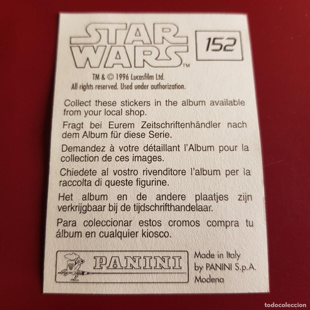 Coleccionismo cromos antiguos: PANINI - STAR WARS - 1996 - 96 - 152 - NUNCA PEGADO - Foto 2