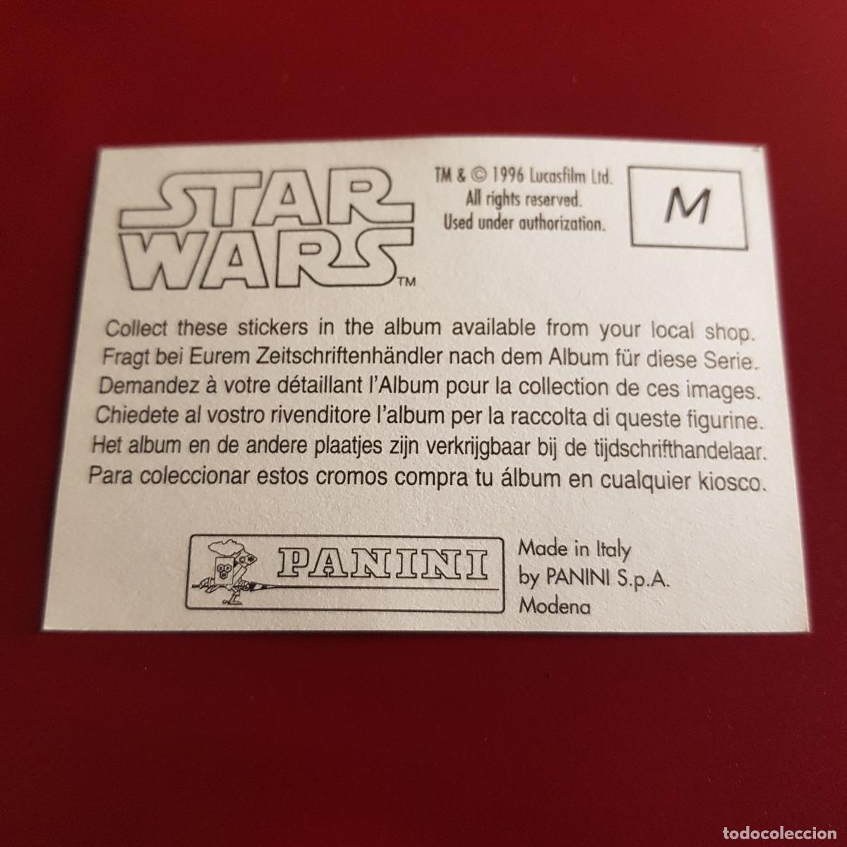 Coleccionismo cromos antiguos: PANINI - STAR WARS - 1996 - 96 - M - NUNCA PEGADO - Foto 2