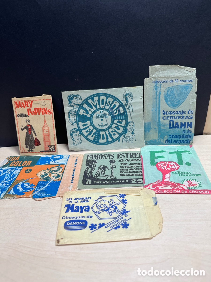 Coleccionismo cromos antiguos: LOTE 7 SOBRES DE CROMOS ANTIGUOS VAC&Iacute;OS - Foto 1