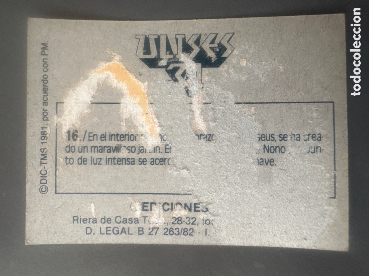 Coleccionismo cromos antiguos: CROMO ULISES 31 EDICIONES ESTE N&Uacute;MERO 16 DESPEGADO - Foto 2