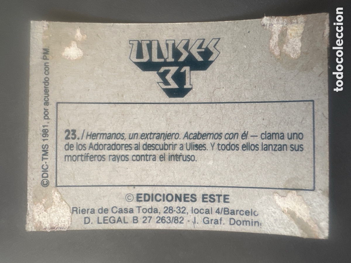 Coleccionismo cromos antiguos: CROMO ULISES 31 EDICIONES ESTE N&Uacute;MERO 23 DESPEGADO - Foto 2