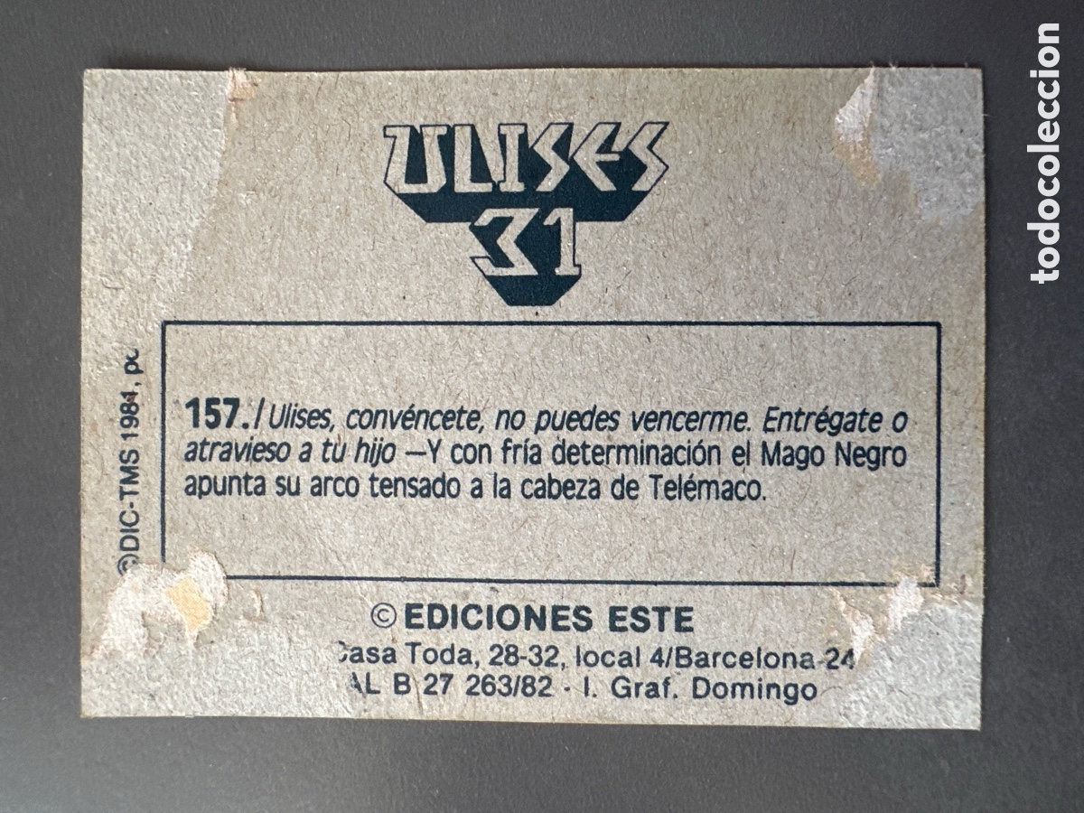 Coleccionismo cromos antiguos: CROMO ULISES 31 EDICIONES ESTE N&Uacute;MERO 157 DESPEGADO - Foto 2