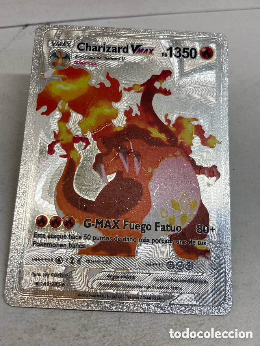 Coleccionismo cromos antiguos: carta Pok&eacute;mon de Charizard VMAX - Foto 1